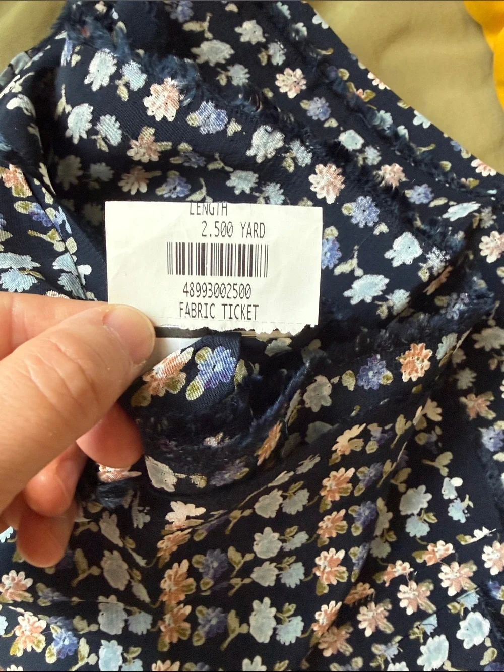 Navy Floral FABRIC Chiffon lightweight Pink & Light Blue flower 2.5 yards x 52”